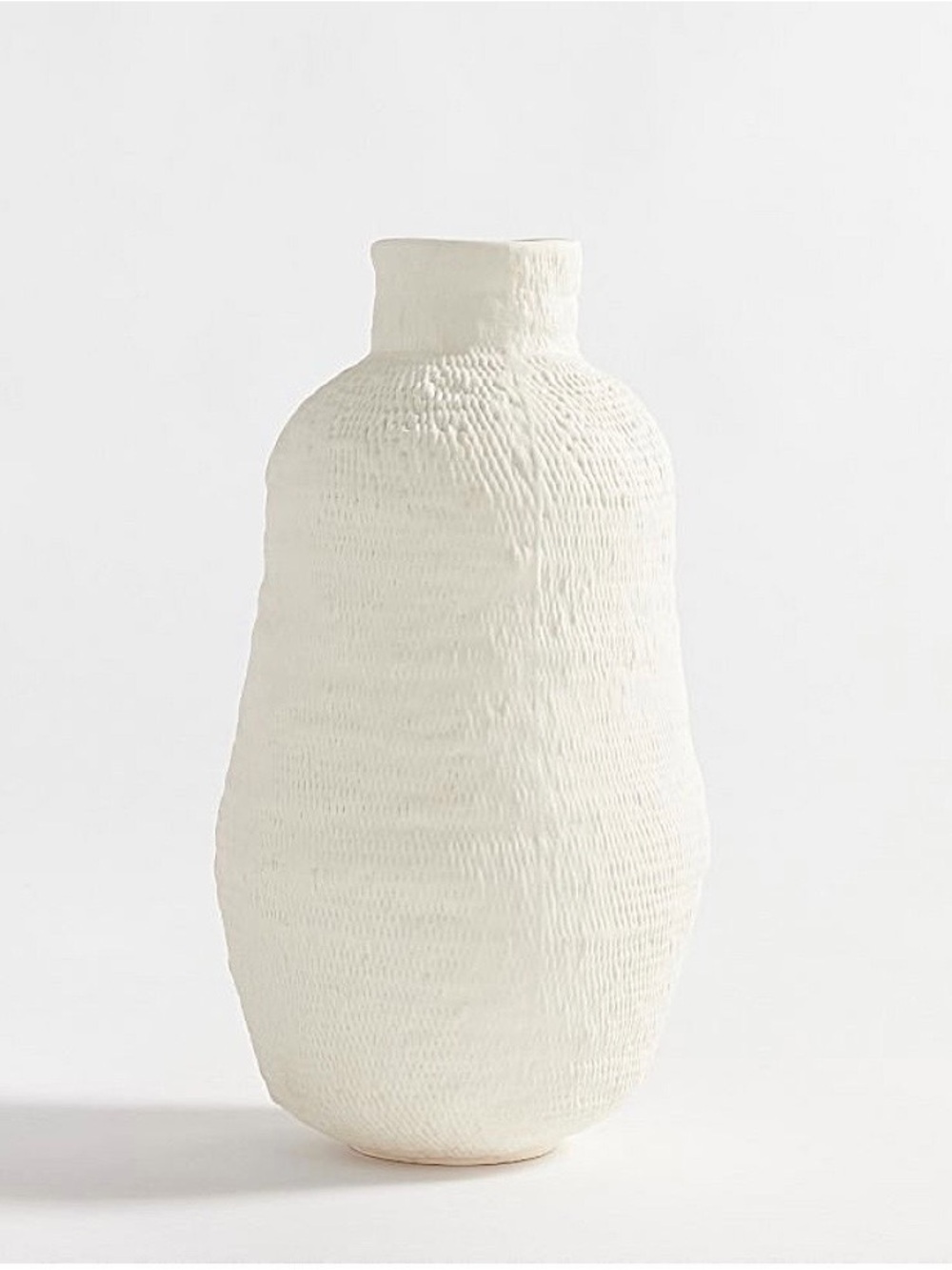 NEW Pottery Barn Beautiful Textured White Ceramic Vase